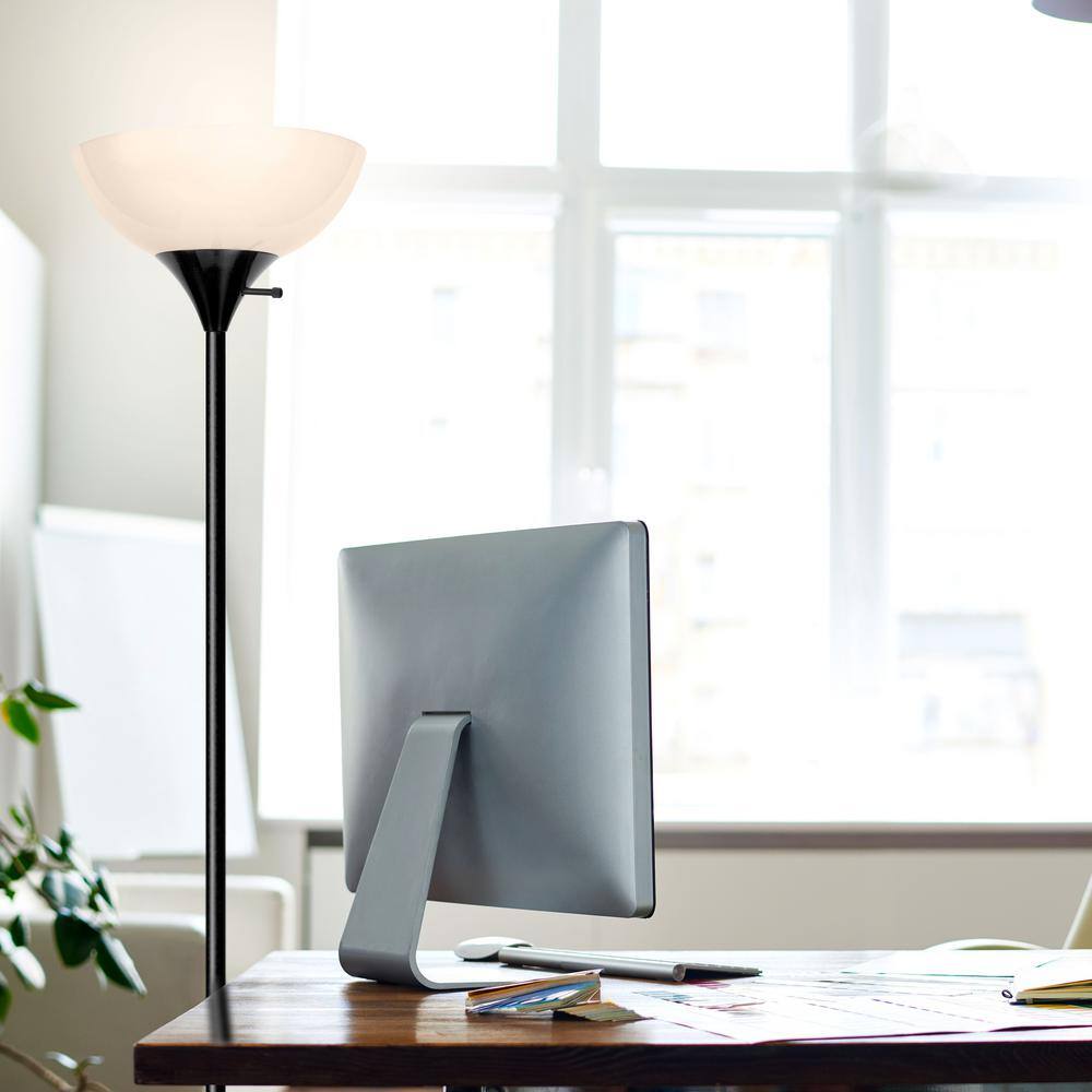 Classic Black 72" LED Torchiere Floor Lamp