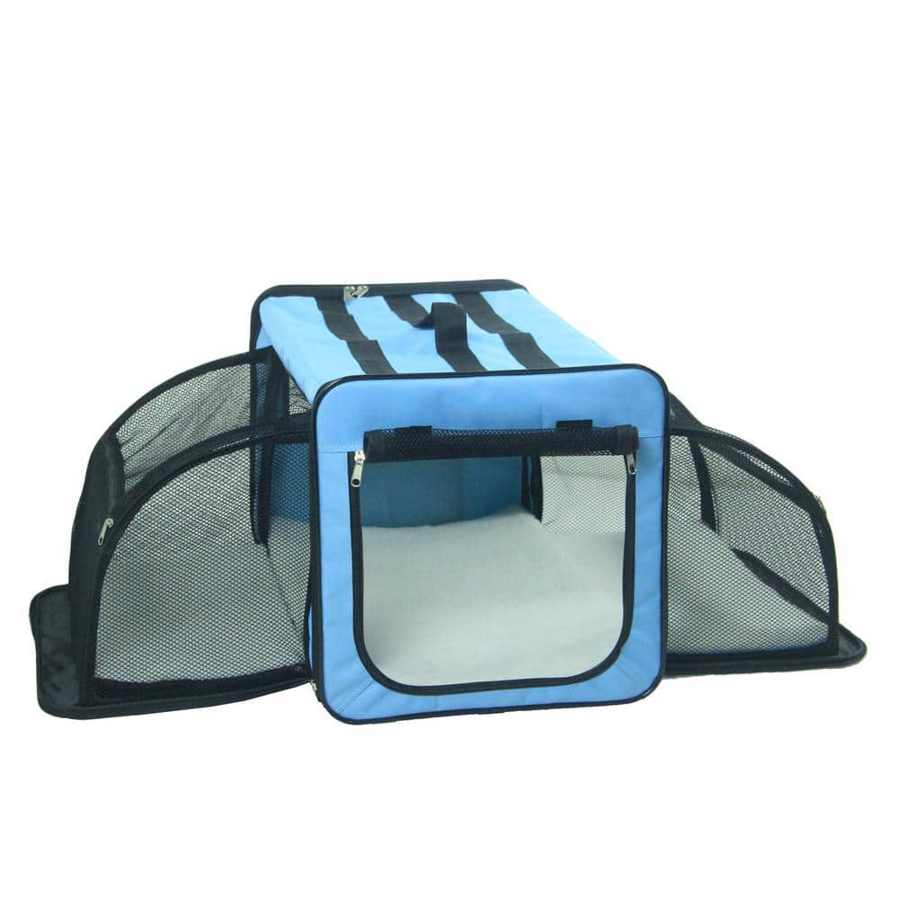 X-Small Blue Expandable Mesh Travel Pet Crate