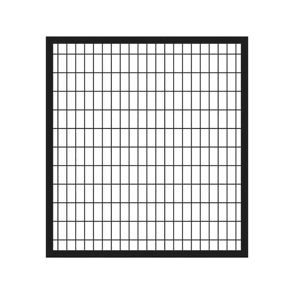 Deco Grid 4 ft. x 4 ft. Black Steel Straight Fence Gate