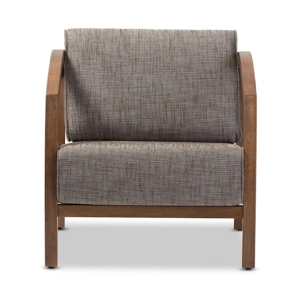 Baxton Studio Velda Gravel Multi-Color Fabric Arm Chair