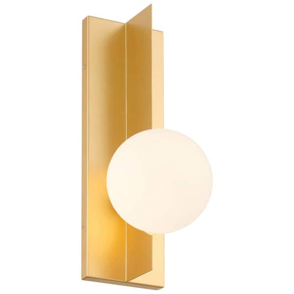 Access Lighting - Euro 1-Light Gold Wall Sconce with Glass Shade