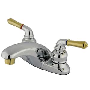 Magellan 4 in. Centerset 2-Handle Bathroom Faucet in Polished Chrome/Polished Brass