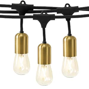 Ambience Glow 15-Light 48 ft. Outdoor Plug-in 2W 2700k LED S14 Hanging Edison Bulb String-Light