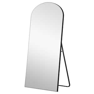 27.56 in. x 70.87 in. Classic Arch Framed Black Vanity Mirror