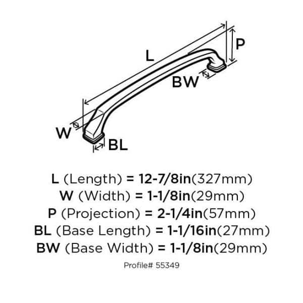 Black Bronze 12-Inch Traditional Appliance Pull with Mounting Hardware