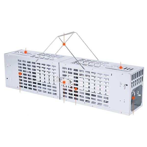 2-Door Humane Live Mouse Trap With 1-Way Door Design Reusable Metal Rat Rodent Cage Continuous Capture Mouse Trap