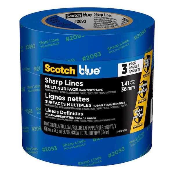 ScotchBlue 1.41 in. x 60 yds. Sharp Lines Multi-Surface Painter's Tape with Edge-Lock (3-Pack) (Case of 8)