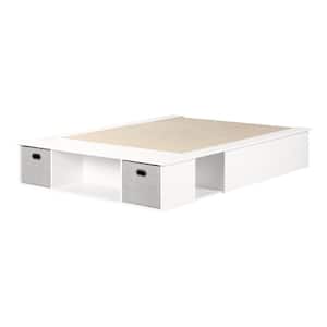 Vito Pure White Full Size Bed 56 in. Wwith Storage