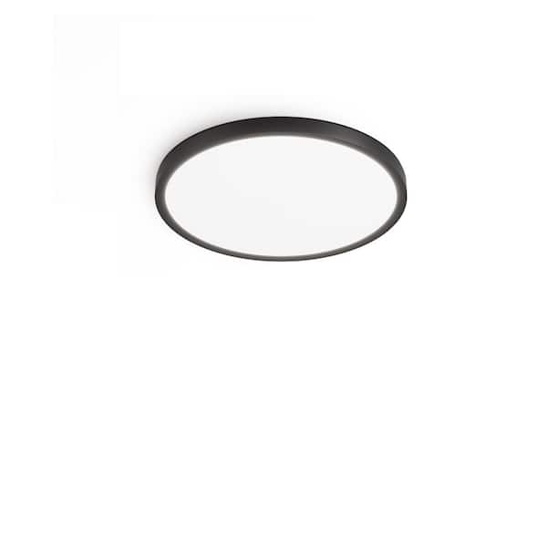 6-Pack 12 in.24-Watt 5-Color Black Indoor Selectable LED Flush Mount Dimmable Ceiling Light 2000-Lumens J-Box Compatible