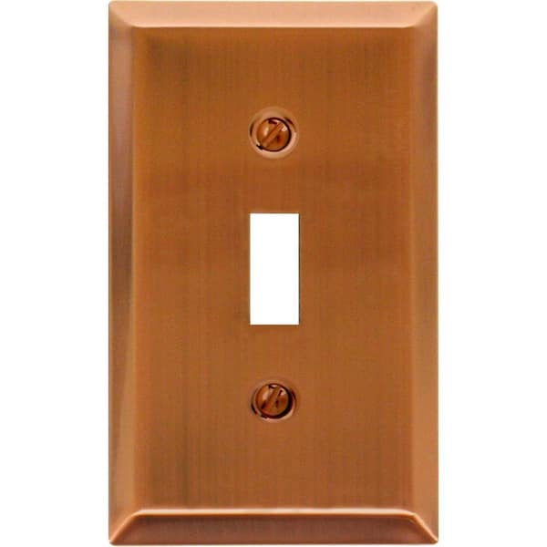 AMERELLE Metallic 1 Gang Toggle Steel Wall Plate - Antique Copper