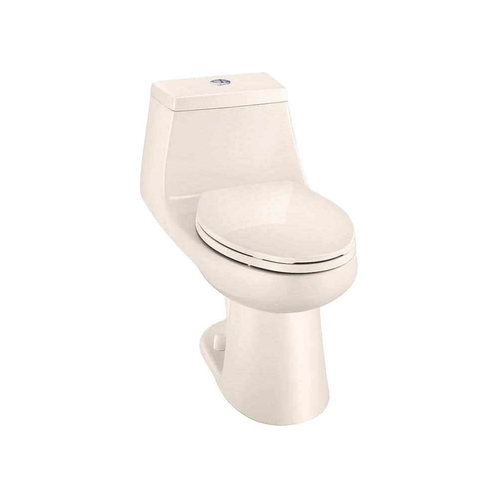 Glacier Bay 1-Piece 1.1 GPF/1.6 GPF High Efficiency Dual Flush Elongated All-in-One Toilet in Bone, Ivory -  N2420-BNE