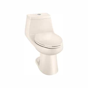 McClure 1-piece 1.1 GPF/1.6 GPF High Efficiency Dual Flush Elongated Toilet in Bone, Seat Included