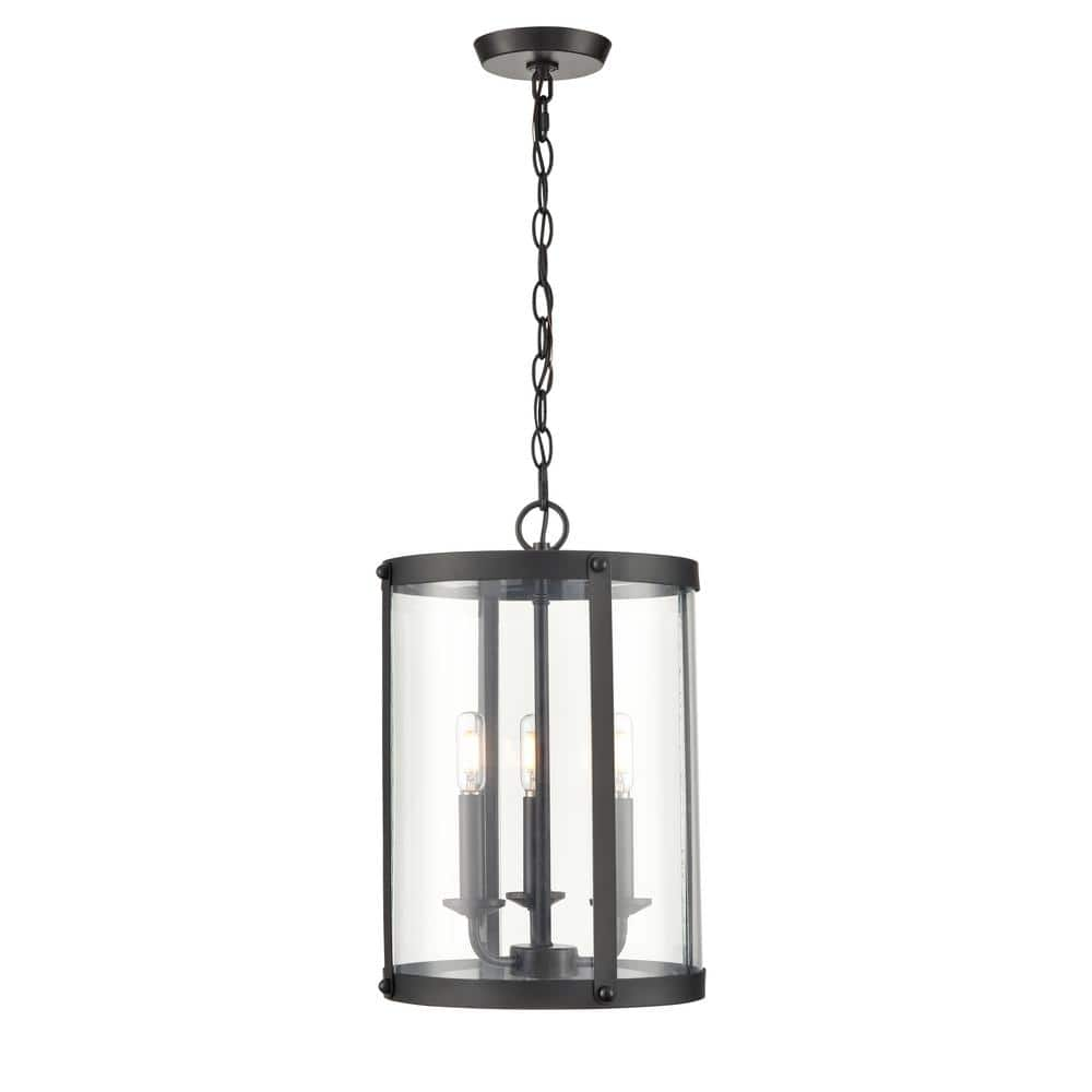 Millennium Lighting Aydenn 180-Watt 3-Light Matte Black Pendant-Light ...