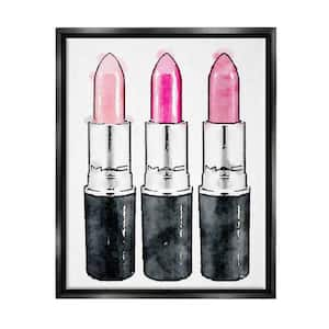 Three Pink Lipsticks by Amanda Greenwood Floater Frame Culture Wall Art Print 25 in. x 31 in.