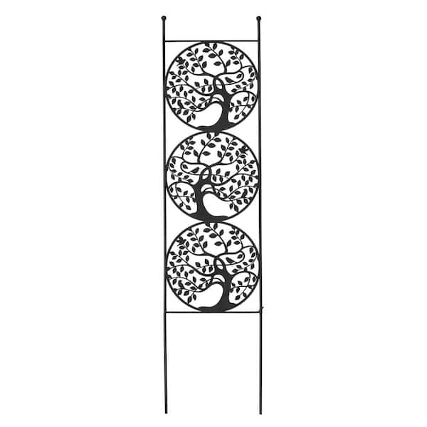 Glitzhome 48 "H Metal Tree of Life Garden Trellis, Garden Stakes (KD)