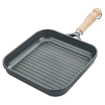Tradition 10 in. Cast Aluminum Nonstick Grill Pan in Gray