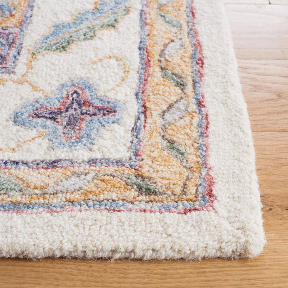 Ivory and Rust Hand-Tufted Wool Rectangular Area Rug