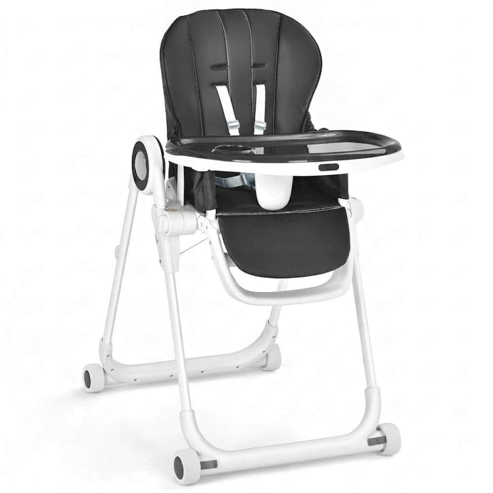 Foldable Baby High Chair with 4 Lockable Wheels, 6-Height Lift, 5-Point Harness and BPA-Free Tray price history on PriceWatchPro