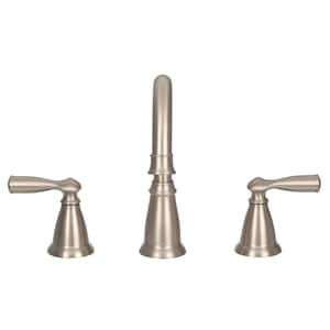 Banbury 8 in. Widespread Double Handle High-Arc Bathroom Faucet in Spot Resist Brushed Nickel (Valve Included)