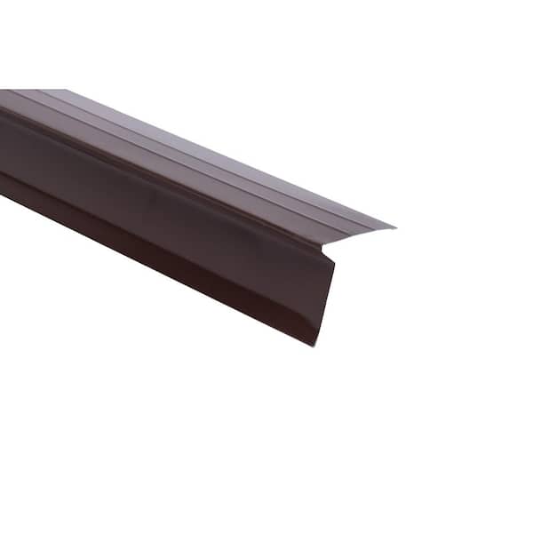 2-5/8 in. x 1-1/2 in. x 10 ft. Aluminum Eave Drip Flashing in Brown