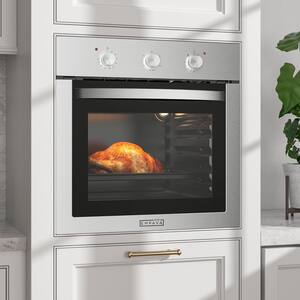 24 in. Single Electric Wall Oven with Knob Controls in Stainless Steel