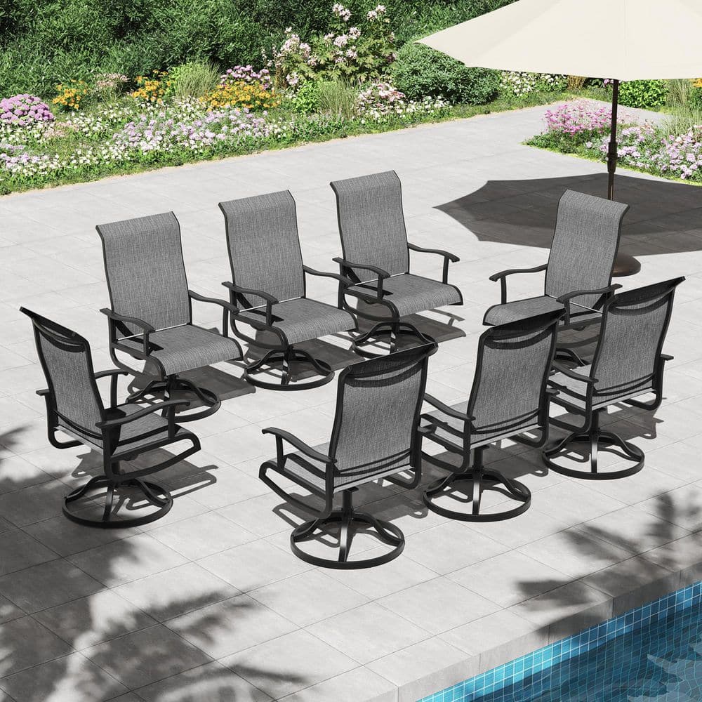 INNUMIA Outdoor Swivel Patio Dining Chairs Set of 8, All Weather