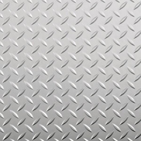 G-Floor 10 ft. x 24 ft. Diamond Tread Commercial Grade Metallic Silver Garage Floor Cover and Protector