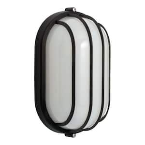 Cordelia Lighting Black Integrated LED Outdoor Line Voltage Bulkhead with No Bulb Included