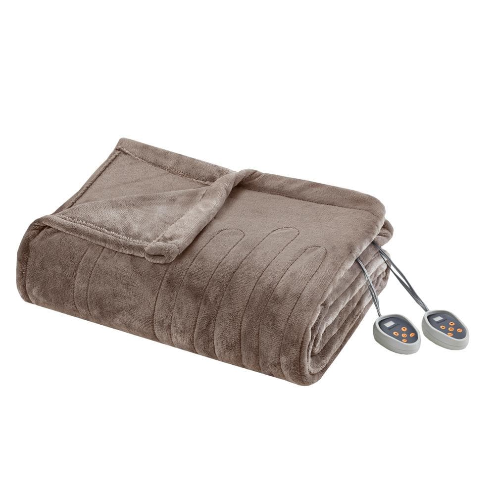 Beautyrest 62 in. x 84 in. Heated Plush Mink Twin Blanket BR54-0517 - The  Home Depot