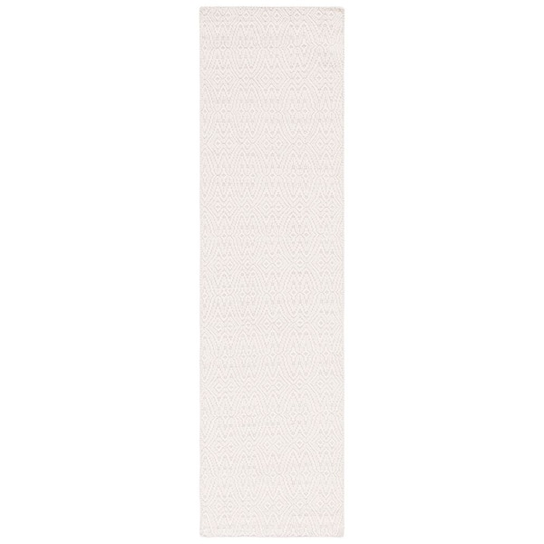 Martha Stewart 2 ft. x 9 ft. Ivory Monochrome Marle Runner Rug