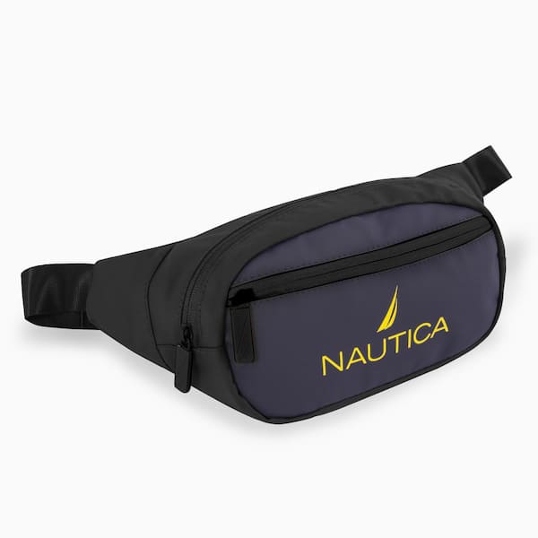 Nautica NT Fanny Pack plus 5 in. in plus Black/Navy plus Waistpack plus Multiple Zippered Pockets