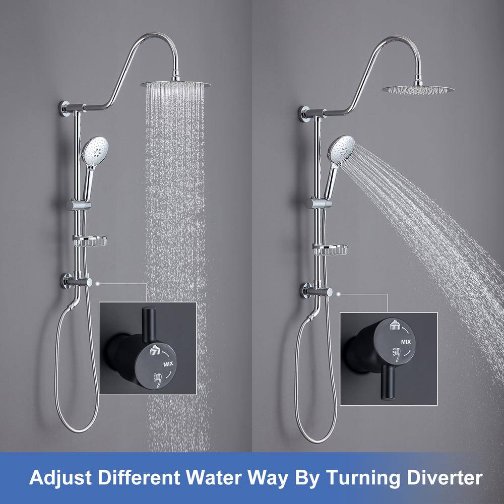 Polished Chrome Adjustable Height Multi-Head Shower System