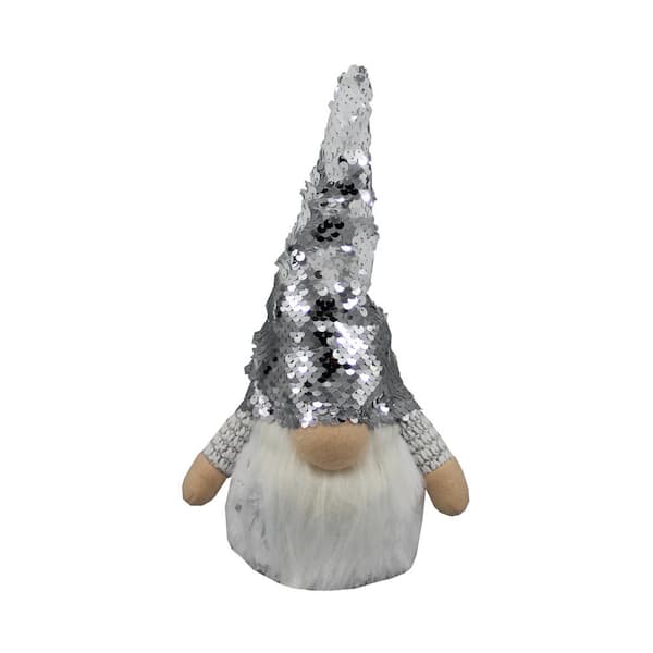 ADMIRED BY NATURE 7 in. Gnome Plush with LED Light (White Hat) Ornament Home Decor