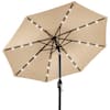 Best Choice Products 10 ft. Market Solar LED Lighted Tilt Patio Umbrella with UV-Resistant Fabric in Sand SKY7716