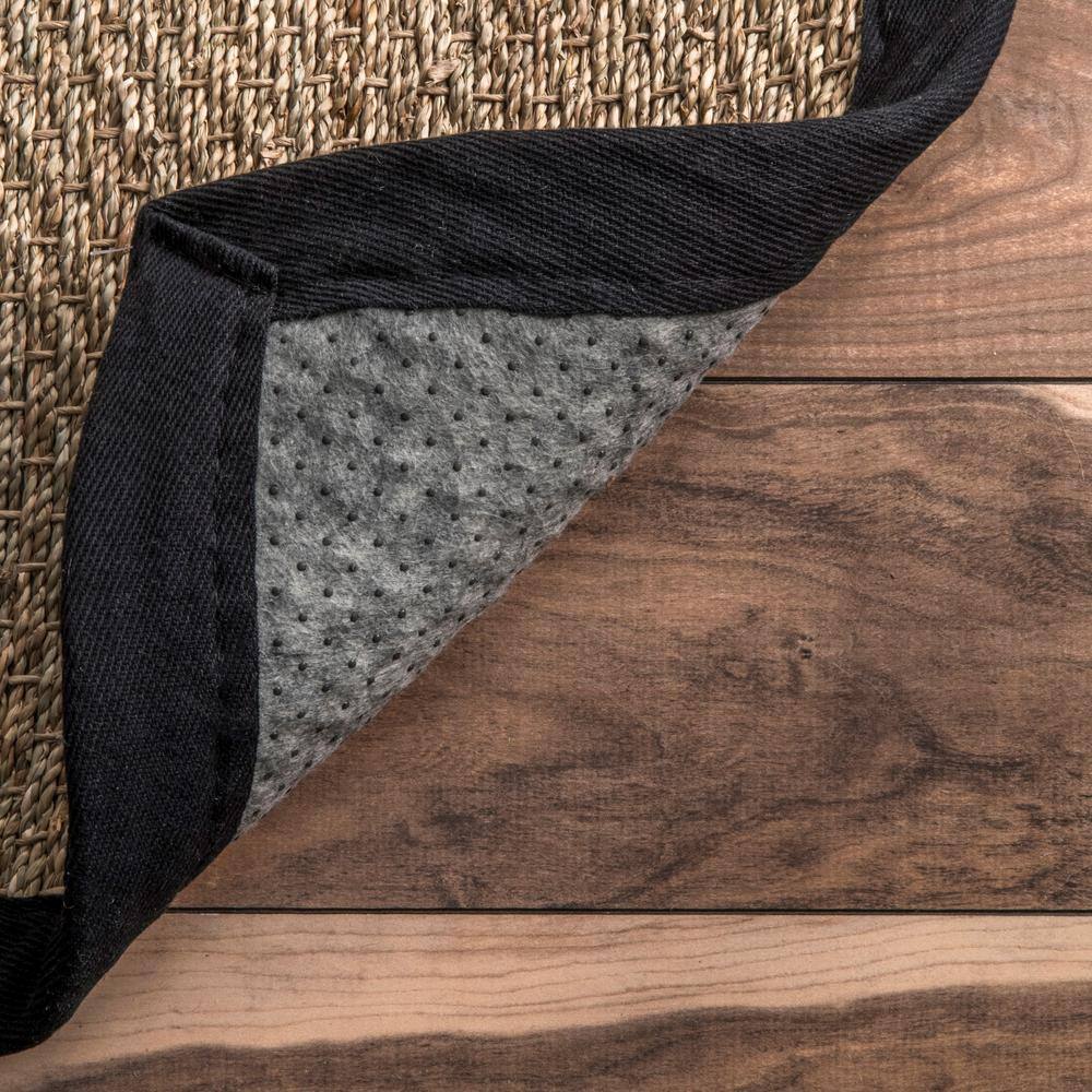 Elijah Black Stripe Seagrass 52'' x 24'' Easy Care Area Rug