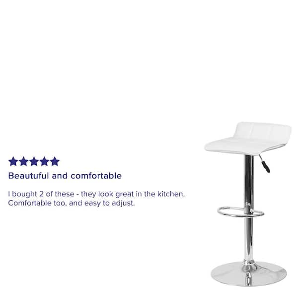 Claris Contemporary Single Adjustable Height Swivel Bar Stool Set of 2 