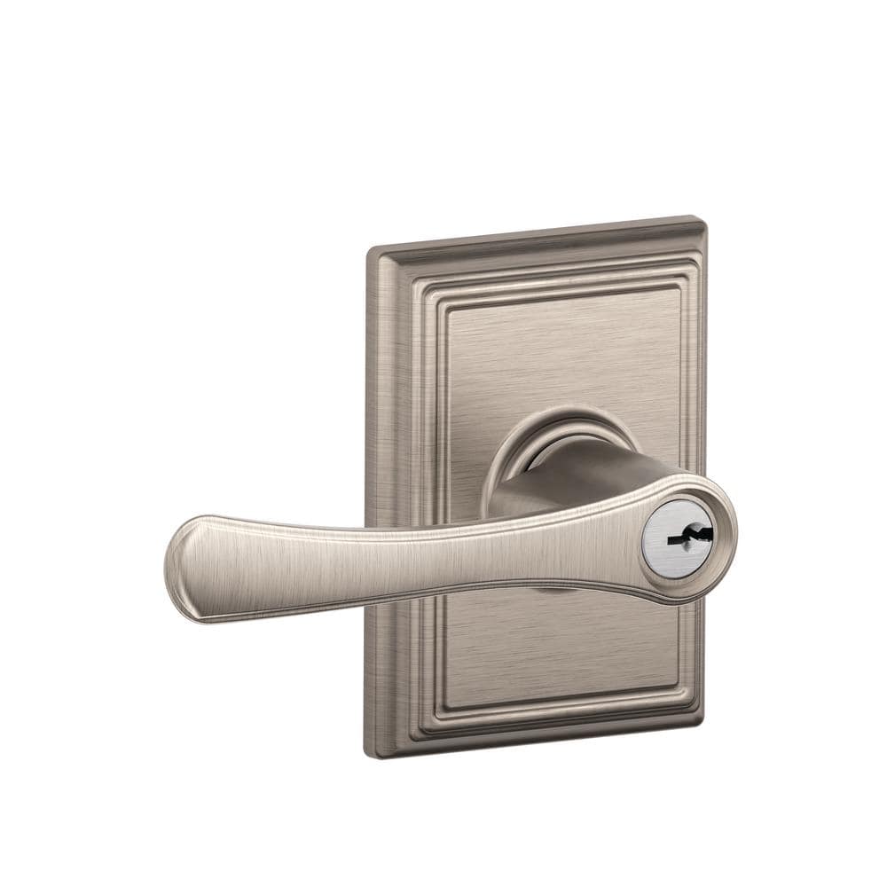 Addison Handke Schlage Addison Rose Satin Nickel Keyed Entry Avila Door handle F51A ...