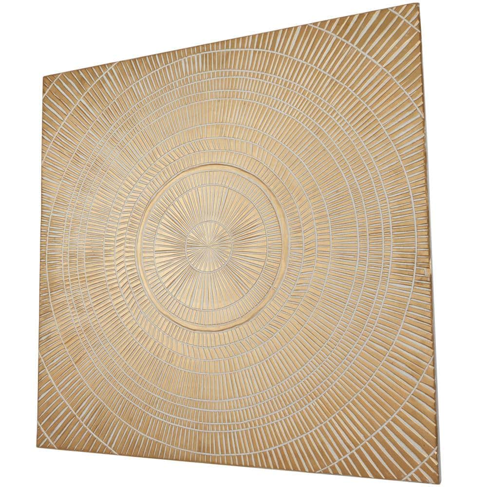 12 in. x 36 in. Wood Gold Handmade Intricately Carved Radial Geometric Wall Decor price history on PriceWatchPro
