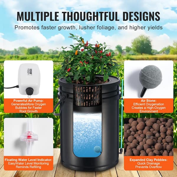 VEVOR DWC Hydroponics Grow System Deep Water Culture with Top Drip