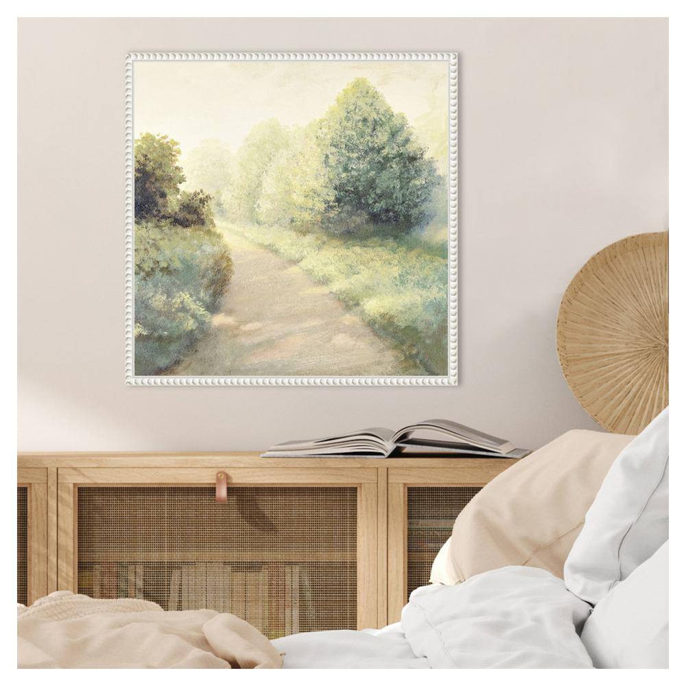 New Light Summer Road I White Floater Frame Canvas Wall Art