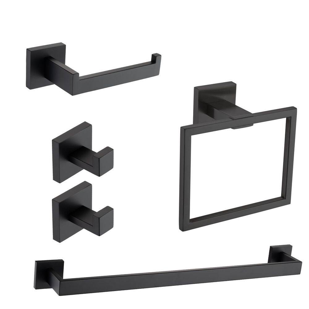 5-Piece Bath Hardware Set with Mounting Hardware in Matte Black price history on PriceWatchPro