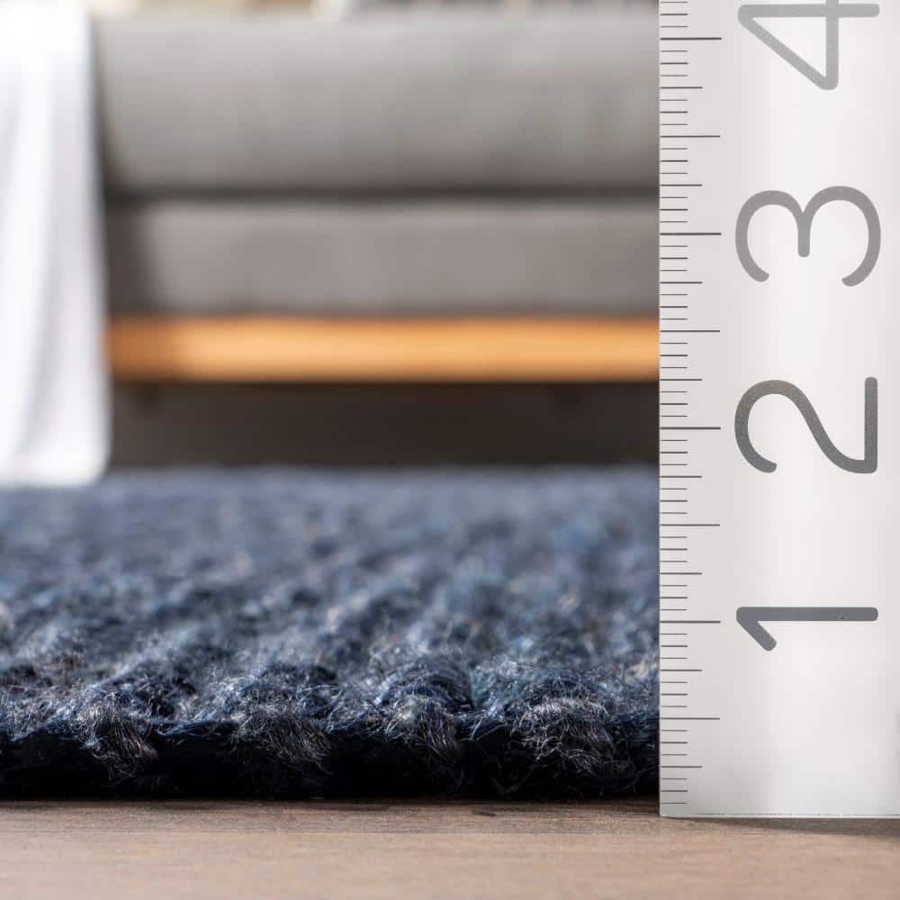 nuLOOM Daniela Chunky Jute Navy 2' 6" x 8' Farmhouse Runner Rug