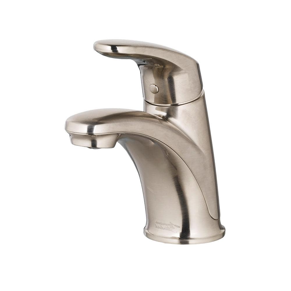 Sleek Brushed Nickel Single-Handle Bathroom Faucet with Safety Stop
