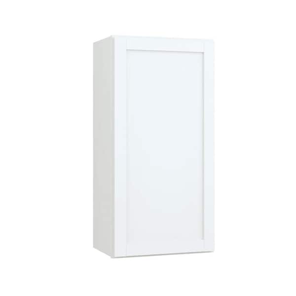 Hampton Bay Courtland 18 in. W x 12 in. D x 36 in. H Assembled Shaker Wall Kitchen Cabinet in Polar White