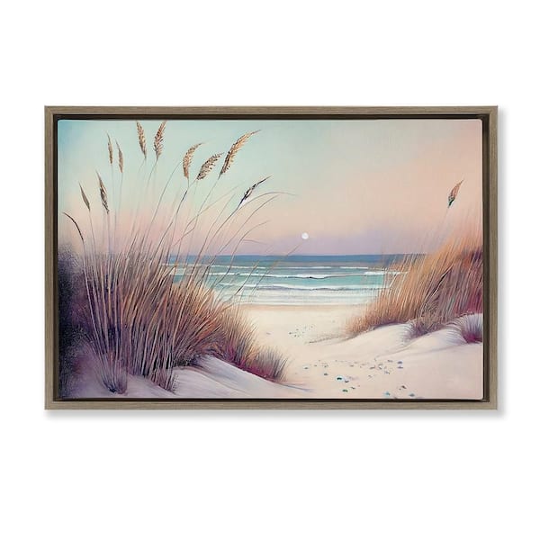 Euphoria Beach Dunes View by Sasha Brown Floater Frame Coastal Graphic Art Print 17 in. x 25 in.