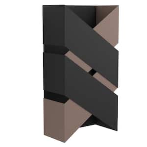 Gurare 2 in. W x 9.45 in. H 2-Light Structured Black and Mocha LED Wall Sconce