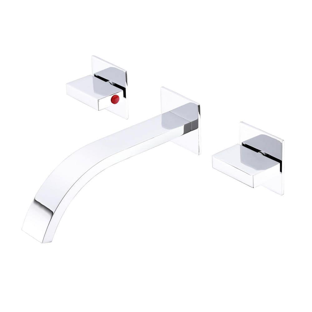 BTCSTAR SUNRASE 4 in. DoubleHandle Wall Mount Watwerfall Bathroom Sink