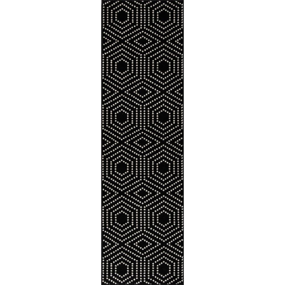 Tecopa Kaharie Black 2 ft. 3 in. x 7 ft. 6 in. Geometric Polypropylene Indoor/Outdoor Area Rug price history on PriceWatchPro