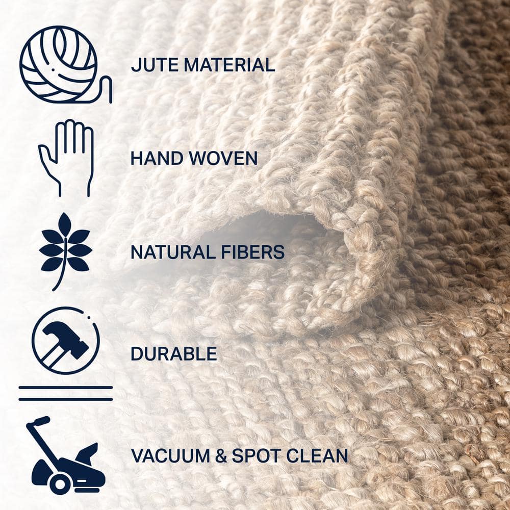 Natural Jute Handwoven Reversible Runner Rug