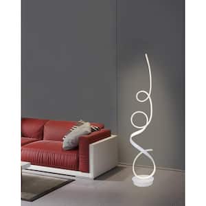 Mozart 63 in. Matte White Unique Modern Integrated LED Floor Lamp